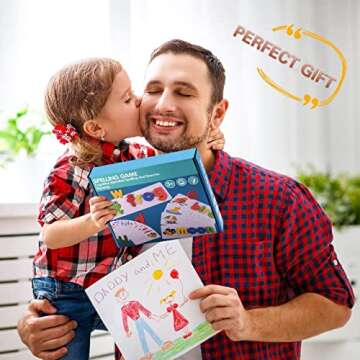 MASTOUR See and Spell Learning Toys,Matching Letter Game Words for Kids,Educational Learning Toys for Preschool Kindergarten 3-7 Year Old Girls Boys (28 Cards+52 Letters) +1