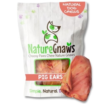 Nature Gnaws Pig Ears - Natural Dog Chews for Aggressive Chewers