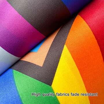 LoveVC 2 Packs Progress Rainbow Gay Pride Flag Banner String LGBTQ Inclusive Bunting Flags,66 Feet 60 Flags