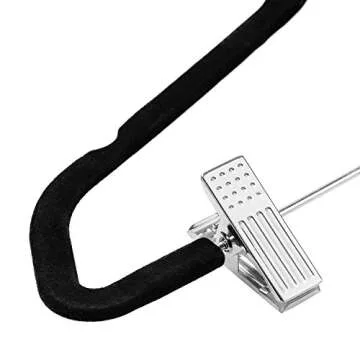 Zober Velvet Hangers with Clips for Stylish Closet Organization