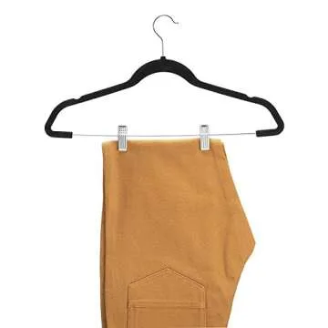 Zober Velvet Hangers with Clips for Stylish Closet Organization