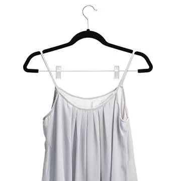 Zober Velvet Hangers with Clips for Stylish Closet Organization