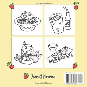 Food & Drink Coloring Book: Bold and Easy Designs for Adults, Teens, and Kids. Simple, Cute Illustra...