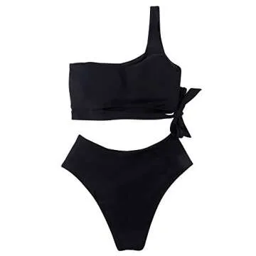 MOOSLOVER Stylish One Shoulder High Waist Bikini Set