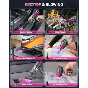 EYYA Handheld Car Vacuum Cleaner Cordless, 15000PA High Power Car Vacuum Cleaner & Air Duster, 4-in-1 Portable Mini Car Vacuum Cleaner with LED Light, Hand Held Vacuum Cleaner for Car Home Office