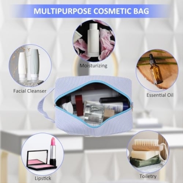 Huifen Personalized Initial Makeup Bag for Women - Customizable