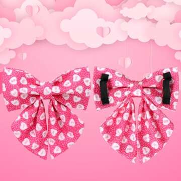 UP URARA PUP Valentine’s Day Dog Collar with Bow Tie