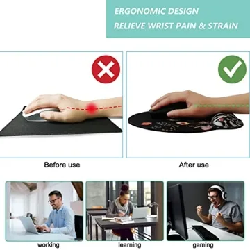 Memory Foam Wrist Support Mouse Pad Ergonomic Non-Slip