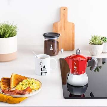 Bialetti - Moka Induction, Moka Pot, Suitable for all Types of Hobs, 4 Cups Espresso (5.7 Oz), Red