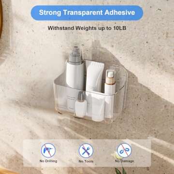 Maximize Storage with Diesisa Adhesive Acrylic Shelves