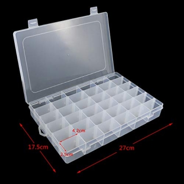 Neworkg 36 Compartment Organizer Box for Tackle Jewelry