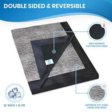 Everlasting Comfort Cooling Blanket for Hot Sleepers - Dual-Sided Summer Blanket - Lightweight Summer Blanket for Sleeping & Night Sweats (60"x80")