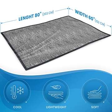 Everlasting Comfort Cooling Blanket for Hot Sleepers - Dual-Sided Summer Blanket - Lightweight Summer Blanket for Sleeping & Night Sweats (60"x80")