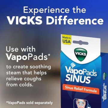 Vicks Sinus Inhaler - Personal Steam Inhaler for Sinus Relief, Allergies, Congestion, Cough & Colds, Facial Steamer, Soothes Nasal & Throat Passages, Use with VapoPads (1 Included), FSA & HSA Eligible