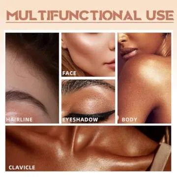 HOSAILY Cream Contour Stick for Cheeks Tint, Multi-Use Makeup Highlighter Blush Bronzer Stick, Natural Glow Solid Moisturizer Stick Blendable Illuminator On-the-Go Shimmer Cream Contour Makeup-02