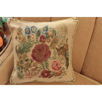 Tache Colorful Floral Decorative Cushion Cover 18x18 Inch