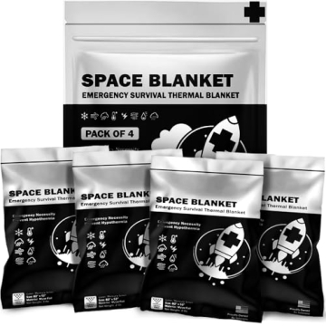 EVERLIT Survival Emergency Mylar Thermal Blanket, Foil Space Blanket Designed for NASA, Body Warmer ...
