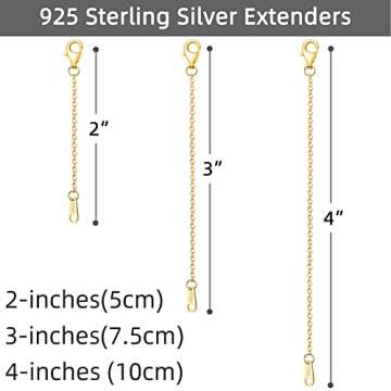 925 Sterling Silver Necklace Extender Set for Layered Looks