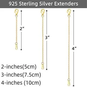 925 Sterling Silver Necklace Extender Set for Layered Looks