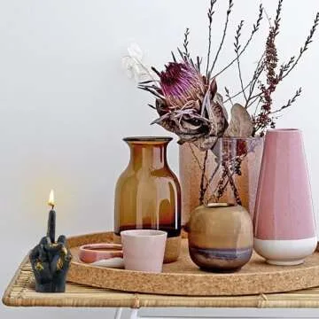 6sisc Small Middle Finger Scented Candle Black with Gold Foil Danish Pastel Room Aesthetic Decor Pine Aromatherapy Candles Natural Soy Wax Hand Gesture Fragrance Candle for Home Bedroom Decorations