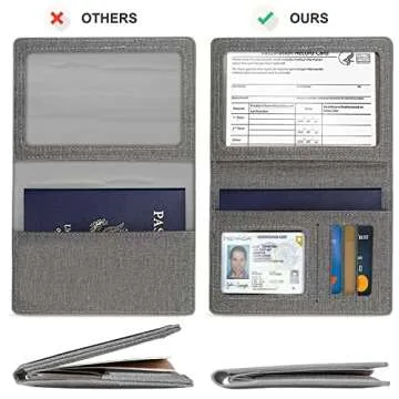 Vaccine Card Holder,Passport Cover (Gray)