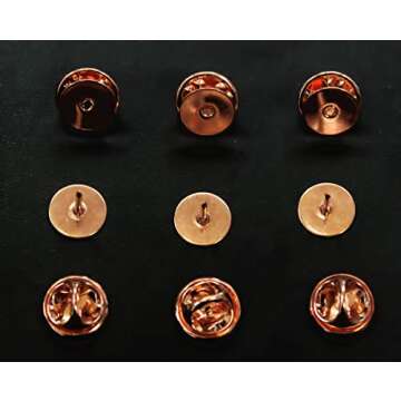 ALL in ONE Butterfly Clutch Tie Tacks Pin Backs with Blank Pins for DIY Craft (Rose Gold 100 Pairs)