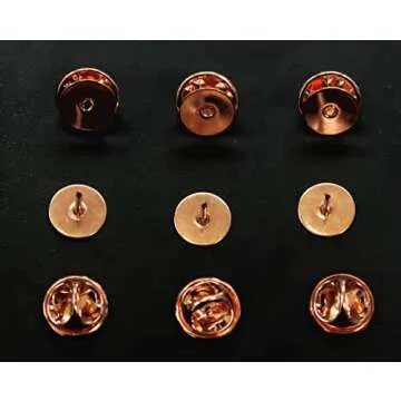 ALL in ONE Butterfly Clutch Tie Tacks Pin Backs with Blank Pins for DIY Craft (Rose Gold 100 Pairs)