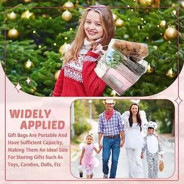 LEIFIDE 50 Pcs Clear Plastic Gift Bags with Handles PVC Reusable Transparent Totes Bags for Shopping Goodie Candy School Birthday Party(11 x 11 x 3.9 Inch)