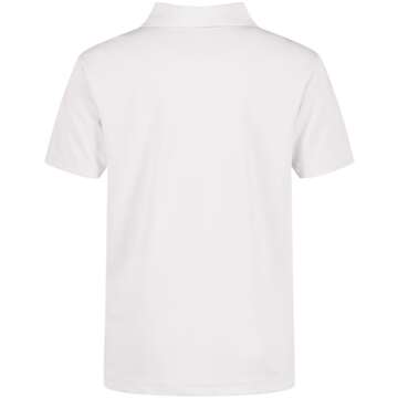 Nautica Boys' School Uniform Short Sleeve Polo Shirt, Button Closure, Moisture Wicking Performance M...