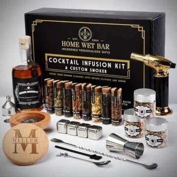 DIY Cocktail Infusion Kit with Whiskey Smoker, 24pc. Cocktail Making Kit, Mixology Set for Vodka, Gin, & Whiskey Lovers (Infusion Kit + Smoker)