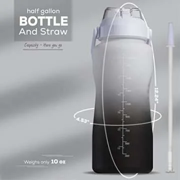YOU GOT THIS LIVING Motivational Water Bottle with Time Marker,Half Gallon Water bottle with Straw 64 oz/2.2L Gym Water Bottle, Achieve All-Day Hydration SpillProof, BPA FREE