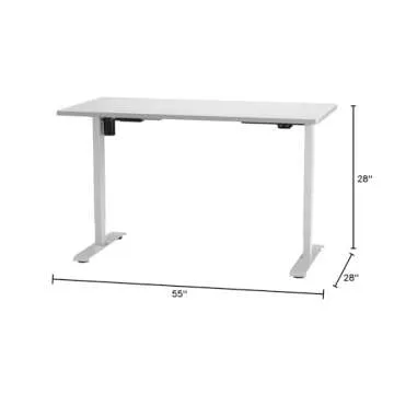FLEXISPOT EN1 One-Piece Electric White Standing Desk 55 x 28 Inch Desktop Adjustable Height Desk Home Office Computer Workstation Stand up Desk (White Frame + 55" White Top, 2 Packages)
