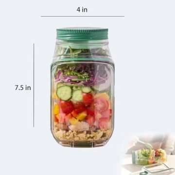 1/2/3 Pack Salad Pod - 34oz Side Opening Jar for Office, Gym, Picnic