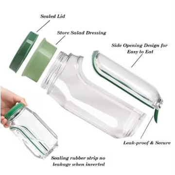 Salad Pod Side Opening Leakproof Jar for Healthy Meals