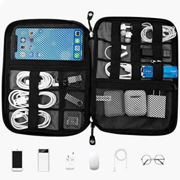 Travel Cable Organizer Bag Waterproof Portable Electronic Accessories Organizer for USB Cable Cord P...