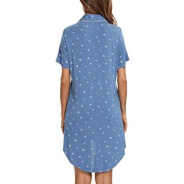Senert Women's Ultra-Soft Nightgown Button Down Sleepwear
