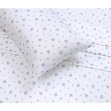 RUVANTI 100% Cotton Sheets - Crispy Cooling Percale Sheets for Full Size Bed, Breathable & Durable Full Sheet Set, 16 Inches Deep Pocket Bed Sheets, Phulkari, 4 Pieces