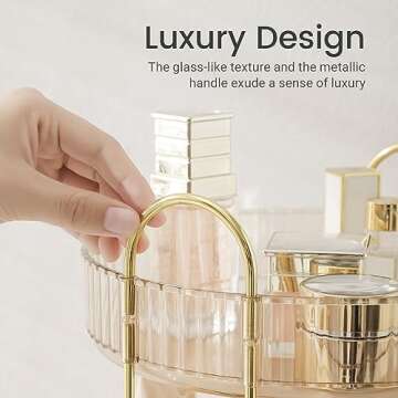 Aveniee 360 Rotating Makeup Organizer for Vanity, Skincare Perfume Organizers Large, Clear Bathroom ...