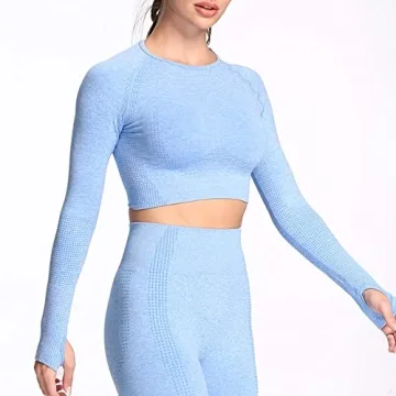 Aoxjox Long Sleeve Crop Top for Women - Vital Workout Wear