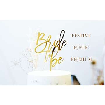 LS Designs Bride to Be Gold Acrylic Cake Topper - Elegant Bridal Shower Cake Decoration