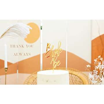 Bride to Be Gold Acrylic Cake Topper for Bridal Showers
