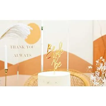 Bride to Be Gold Acrylic Cake Topper for Bridal Showers