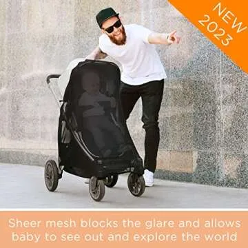 liuliuby Stroller Sun Shade - Universal Stroller Cover for Baby Protection - Large Shade Extender - ...