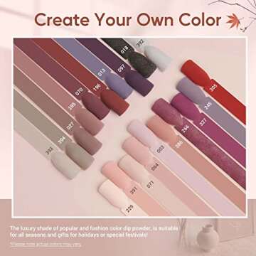 AZUREBEAUTY Dip Powder Nail Starter Kit Nude Pink Brown Grey Dipping Powder 20 Dark Light Trend Colors Recycling Tray Liquid Set Top Base Coat Activator for French Nail Art Manicure Salon