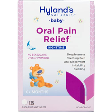 Hyland's Baby Nighttime Soothing Tablets with Chamomilla for Natural Teething Relief, 125 Count
