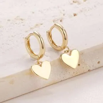 Stylish HBFashion 18K Gold Heart Earrings for Women