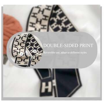 LumiSyne Skinny Knitted Scarf Women Winter Pull-Through Design Plaid Letter Pattern Narrow Long Neckerchief Warm Collar Scarf