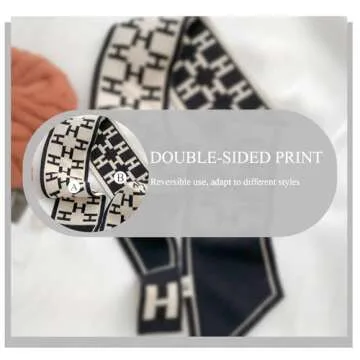 LumiSyne Skinny Knitted Scarf Women Winter Pull-Through Design Plaid Letter Pattern Narrow Long Neckerchief Warm Collar Scarf