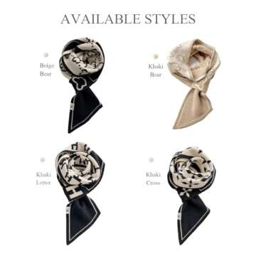 LumiSyne Skinny Knitted Scarf Women Winter Pull-Through Design Plaid Letter Pattern Narrow Long Neckerchief Warm Collar Scarf