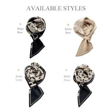 LumiSyne Skinny Knitted Scarf Women Winter Pull-Through Design Plaid Letter Pattern Narrow Long Neckerchief Warm Collar Scarf